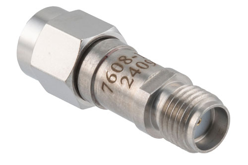 15 dB RF fixed attenuator 2W, DC to 6GHz, SMA Male to SMA Female, Stainless Steel