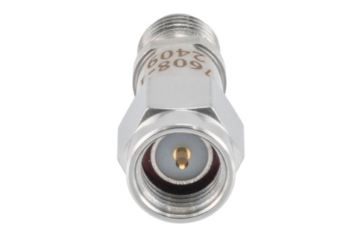 1 dB RF fixed attenuator 2W, DC to 6GHz, SMA Male to SMA Female, Stainless Steel