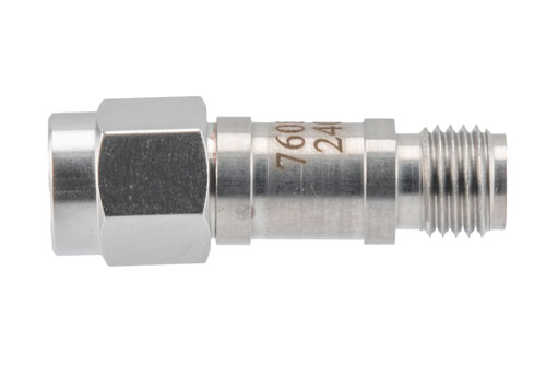2 dB RF fixed attenuator 2W, DC to 6GHz, SMA Male to SMA Female, Stainless Steel