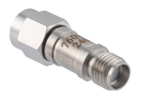 2 dB RF fixed attenuator 2W, DC to 6GHz, SMA Male to SMA Female, Stainless Steel