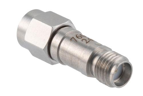 3 dB RF fixed attenuator 2W, DC to 6GHz, SMA Male to SMA Female, Stainless Steel