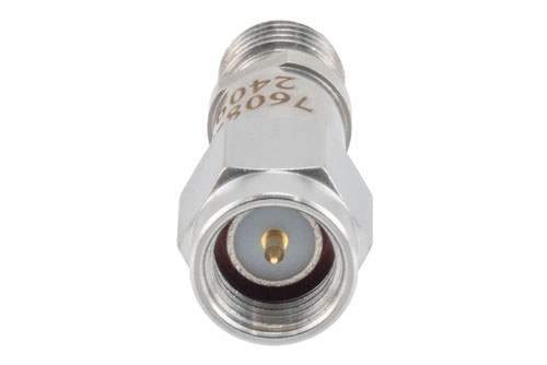 3 dB RF fixed attenuator 2W, DC to 6GHz, SMA Male to SMA Female, Stainless Steel