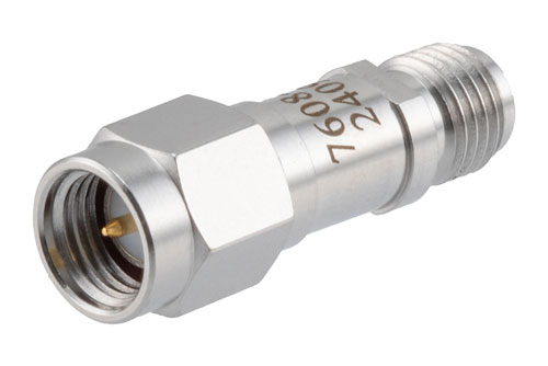 4 dB RF fixed attenuator 2W, DC to 6GHz, SMA Male to SMA Female, Stainless Steel