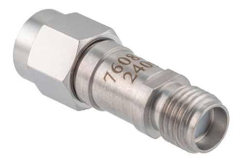 4 dB RF fixed attenuator 2W, DC to 6GHz, SMA Male to SMA Female, Stainless Steel
