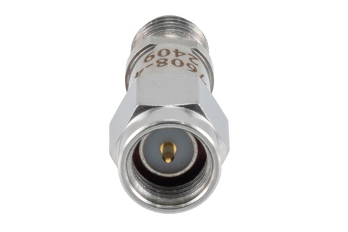 4 dB RF fixed attenuator 2W, DC to 6GHz, SMA Male to SMA Female, Stainless Steel