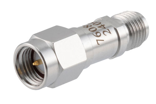 5 dB RF fixed attenuator 2W, DC to 6GHz, SMA Male to SMA Female, Stainless Steel