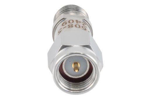 5 dB RF fixed attenuator 2W, DC to 6GHz, SMA Male to SMA Female, Stainless Steel