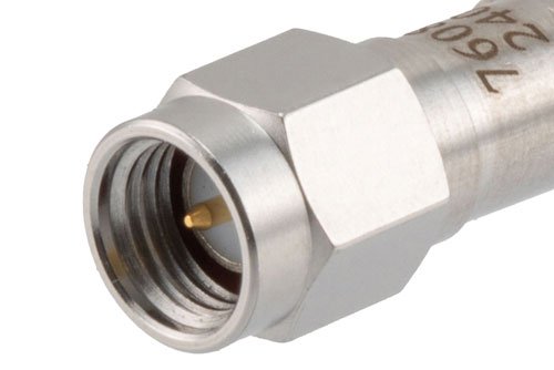 6 dB RF fixed attenuator 2W, DC to 6GHz, SMA Male to SMA Female, Stainless Steel