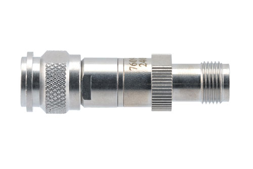 1 dB RF fixed attenuator 2W, DC to 3GHz, TNC Male to TNC Female, Brass