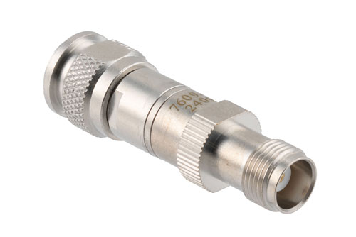 2 dB RF fixed attenuator 2W, DC to 3GHz, TNC Male to TNC Female, Brass