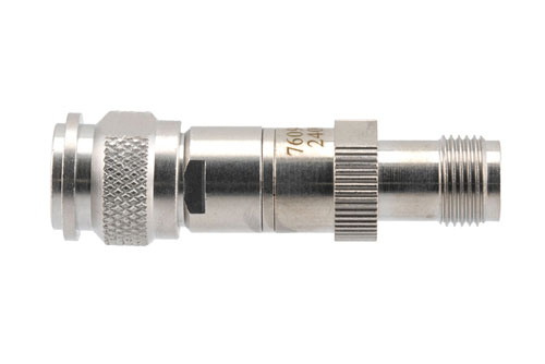 3 dB RF fixed attenuator 2W, DC to 3GHz, TNC Male to TNC Female, Brass