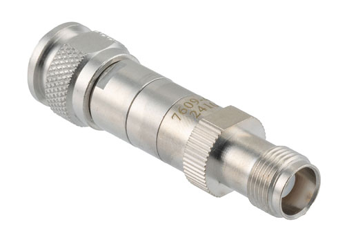 40 dB RF fixed attenuator 2W, DC to 3GHz, TNC Male to TNC Female, Brass