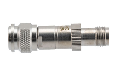 6 dB RF fixed attenuator 2W, DC to 3GHz, TNC Male to TNC Female, Brass