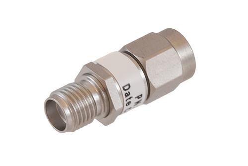 20 dB Fixed Attenuator SMA Male to SMA Female Passivated Stainless Steel Body Rated 2 Watt DC to 18 GHz