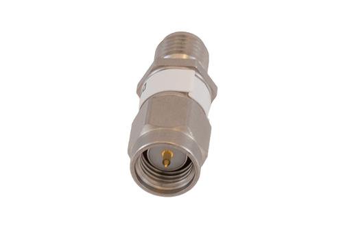 9 dB Fixed Attenuator SMA Male to SMA Female Passivated Stainless Steel Body Rated 2 Watt DC to 18 GHz