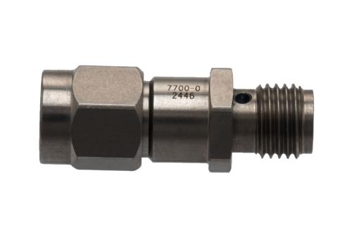 0 dB Fixed Attenuator for Cryogenic Application, SMA Male to SMA Female Passivated Stainless Steel Hex/Round Body Rated to 2W, DC to 18 GHz