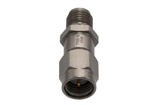10 dB Fixed Attenuator for Cryogenic Application, SMA Male to SMA Female Passivated Stainless Steel Hex/Round Body Rated to 2W, DC to 18 GHz