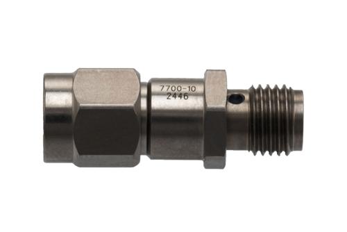 10 dB Fixed Attenuator for Cryogenic Application, SMA Male to SMA Female Passivated Stainless Steel Hex/Round Body Rated to 2W, DC to 18 GHz