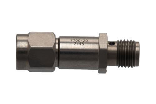 20 dB Fixed Attenuator for Cryogenic Application, SMA Male to SMA Female Passivated Stainless Steel Hex/Round Body Rated to 2W, DC to 18 GHz