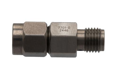 0 dB Fixed Attenuator for Cryogenic Application, SMA Male to SMA Female Passivated Stainless Steel Body Rated to 2 Watt, DC to 18 GHz