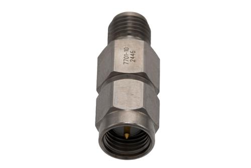 10 dB Fixed Attenuator for Cryogenic Application, SMA Male to SMA Female Passivated Stainless Steel Body Rated to 2 Watt, DC to 18 GHz