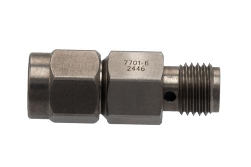 6 dB Fixed Attenuator for Cryogenic Application, SMA Male to SMA Female Passivated Stainless Steel Body Rated to 2 Watt, DC to 18 GHz