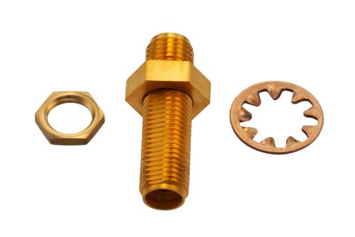 0 dB Fixed Attenuator Bulkhead for Cryogenic Application, 2.92mm Female to 2.92mm Female Copper Gold Plated Body Rated to 1 W, DC to 18 GHz