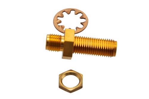 0 dB Fixed Attenuator Bulkhead for Cryogenic Application, 2.92mm Female to 2.92mm Female Copper Gold Plated Body Rated to 1 W, DC to 18 GHz