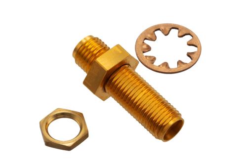 0 dB Fixed Attenuator Bulkhead for Cryogenic Application, 2.92mm Female to 2.92mm Female Copper Gold Plated Body Rated to 1 W, DC to 18 GHz