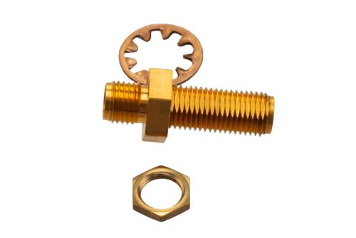20 dB Fixed Attenuator Bulkhead for Cryogenic Application, 2.92mm Female to 2.92mm Female Copper Gold Plated Body Rated to 1 W, DC to 18 GHz