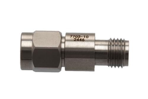 10 dB Fixed Attenuator for Cryogenic Application, 2.92mm Male to 2.92mm Female Passivated Stainless Steel Body Rated to 1 Watt, DC to 40 GHz