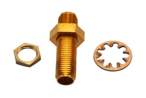 0 dB Fixed Attenuator Bulkhead for Cryogenic Application, 2.92mm Female to 2.92mm Female Copper Gold Plated Body Rated to 1 W, DC to 40 GHz