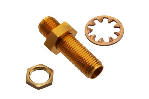 0 dB Fixed Attenuator Bulkhead for Cryogenic Application, 2.92mm Female to 2.92mm Female Copper Gold Plated Body Rated to 1 W, DC to 40 GHz