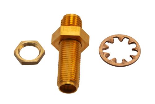 10 dB Fixed Attenuator Bulkhead for Cryogenic Application, 2.92mm Female to 2.92mm Female Copper Gold Plated Body Rated to 1 W, DC to 40 GHz