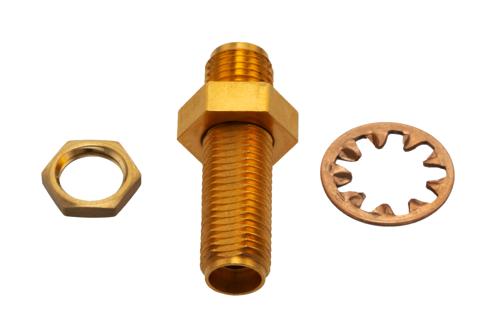 20 dB Fixed Attenuator Bulkhead for Cryogenic Application, 2.92mm Female to 2.92mm Female Copper Gold Plated Body Rated to 1 W, DC to 40 GHz