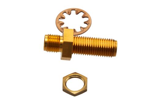 20 dB Fixed Attenuator Bulkhead for Cryogenic Application, 2.92mm Female to 2.92mm Female Copper Gold Plated Body Rated to 1 W, DC to 40 GHz