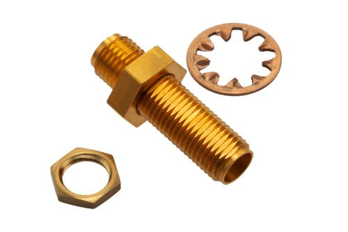 20 dB Fixed Attenuator Bulkhead for Cryogenic Application, 2.92mm Female to 2.92mm Female Copper Gold Plated Body Rated to 1 W, DC to 40 GHz