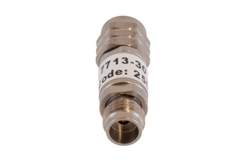30 dB Fixed Attenuator, 1.85mm Male to 1.85mm Female Passivated Stainless Steel Body Rated to 2 Watt DC to 67 GHz