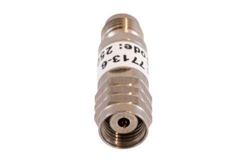 6 dB Fixed Attenuator, 1.85mm Male to 1.85mm Female Passivated Stainless Steel Body Rated to 2 Watt DC to 67 GHz