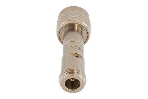 3 dB Fixed Attenuator 75 Ohm N-Type Male to 75 Ohm N-Type Female Brass Tri-Metal body rated 2 Watt DC to 4 GHz