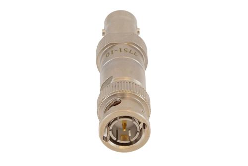 10 dB Fixed Attenuator 75 Ohm BNC Male to 75 Ohm BNC Female Brass Tri-Metal body rated 1 Watt DC to 1 GHz