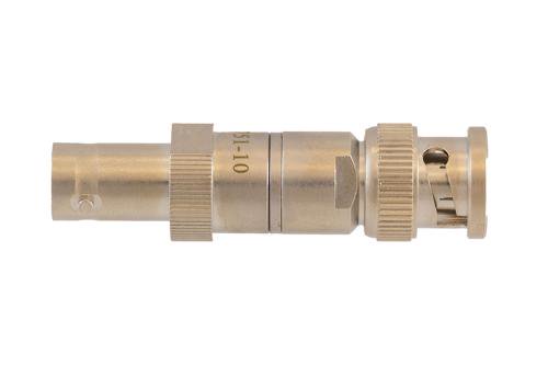 10 dB Fixed Attenuator 75 Ohm BNC Male to 75 Ohm BNC Female Brass Tri-Metal body rated 1 Watt DC to 1 GHz