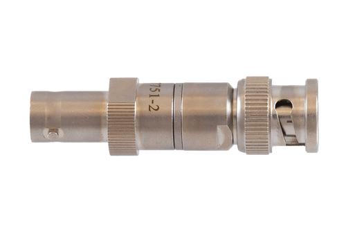 2 dB Fixed Attenuator 75 Ohm BNC Male to 75 Ohm BNC Female Brass Tri-Metal body rated 1 Watt DC to 1 GHz