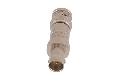6 dB Fixed Attenuator 75 Ohm BNC Male to 75 Ohm BNC Female Brass Tri-Metal body rated 1 Watt DC to 1 GHz