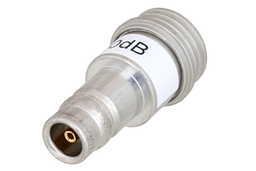 0 dB Fixed Attenuator, QN Male to QN Female Brass Tri-Metal Body Rated to 1 Watt Up to 3 GHz