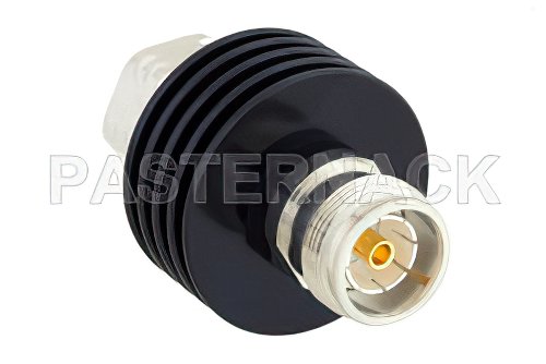 3 dB Fixed Attenuator, 4.3-10 Male to 4.3-10 Female Aluminum Body Rated to 15 Watts Up to 6 GHz