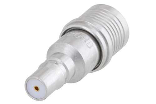20 dB Fixed Attenuator, QMA Male to QMA Female Brass Tri-Metal Body Rated to 1 Watt Up to 6 GHz