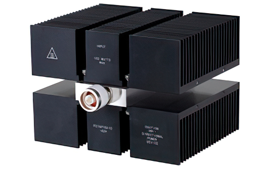 10 dB Fixed Attenuator, N Male to N Female Directional Black Anodized Aluminum Heatsink Body Rated to 150 Watts Up to 8 GHz