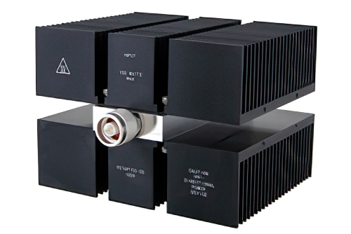 30 dB Fixed Attenuator, N Male to N Female Directional Black Anodized Aluminum Heatsink Body Rated to 150 Watts Up to 8 GHz