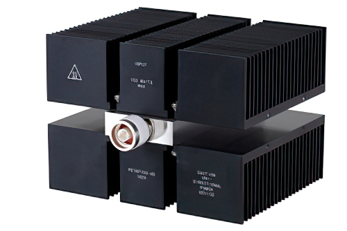 40 dB Fixed Attenuator, N Male to N Female Directional Black Anodized Aluminum Heatsink Body Rated to 150 Watts Up to 8 GHz